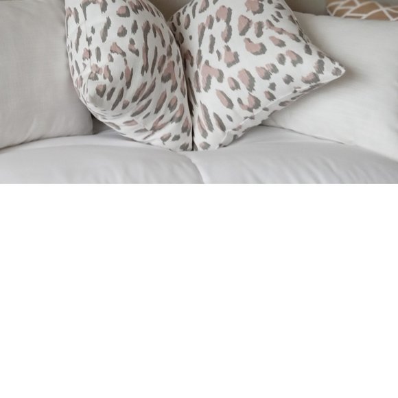 Rose Gray Leopard Print Accent Pillow - 100% Cotton - 11"x9.5" - Picture 7 of 7